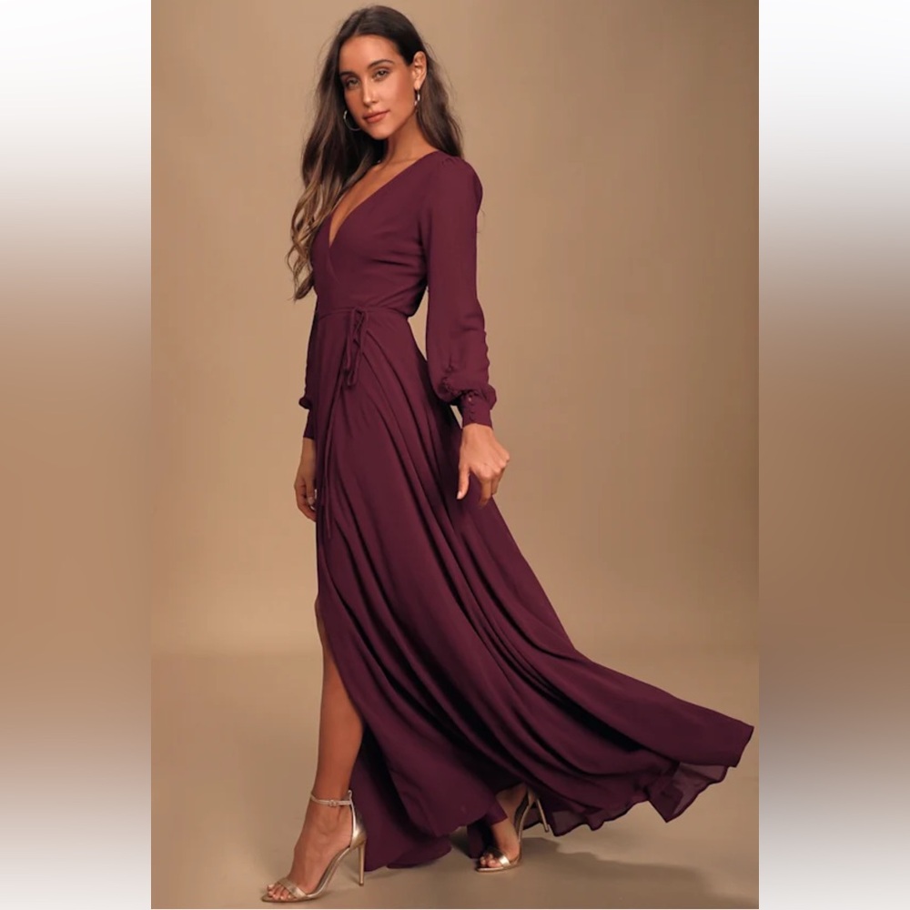 Lulus My Whole Heart Long Sleeve Wrap Dress | Small